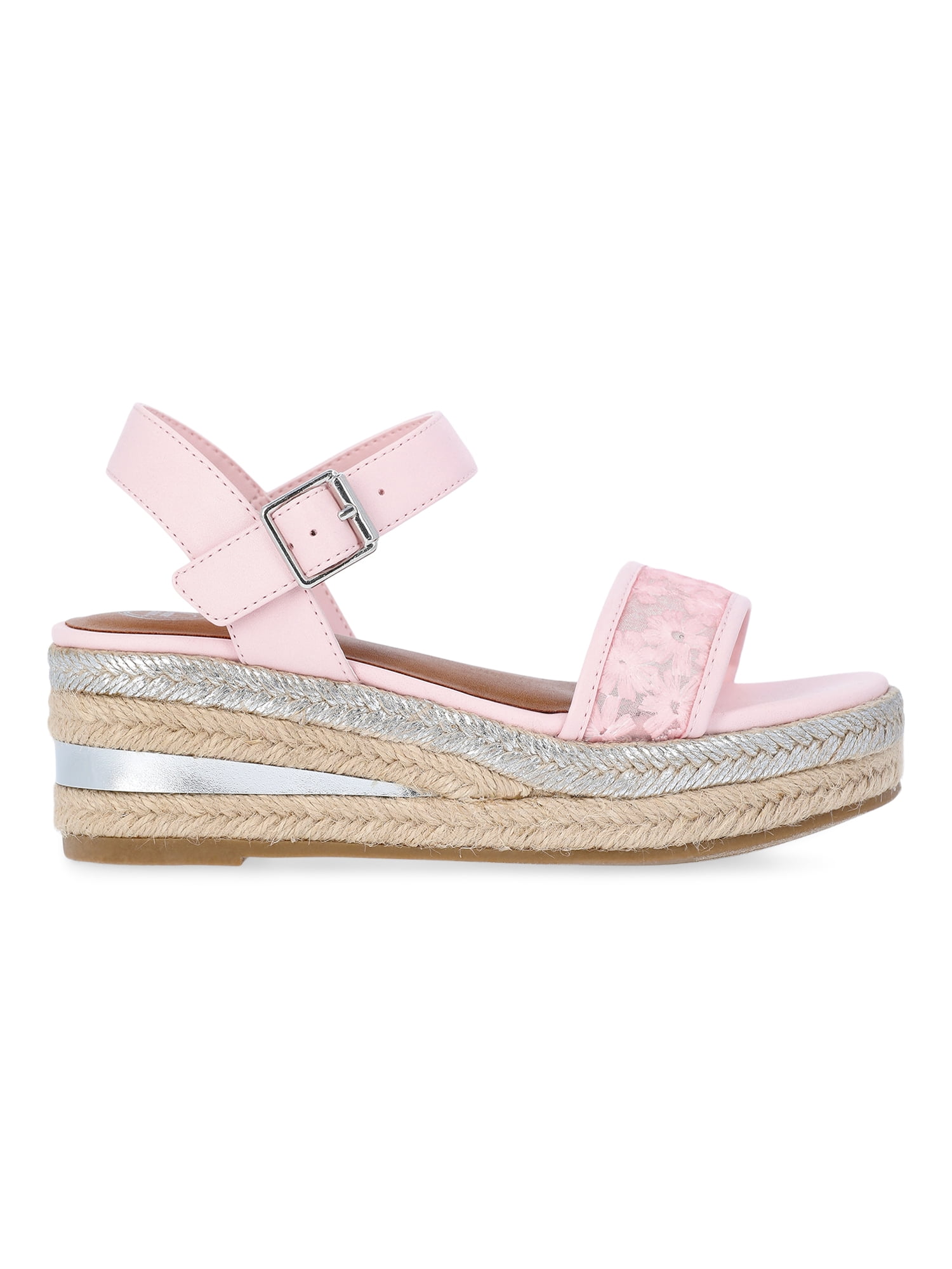 Wonder Nation Girls Buckle Texture Wedges