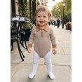thumbnail image 6 of RUINIXCW Baby Boy Fall Romper Stripe Print Buttons Turn Down Collar Long Sleeve Infant Bodysuits Jumpsuits, 6 of 9