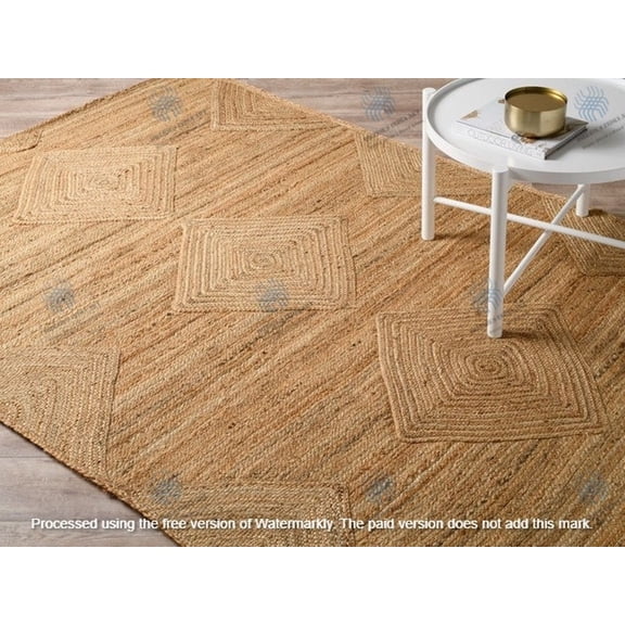 Indian natural Beige Scandinavian rug. Pattern Hemp Jute Rug. Ivory&Beige Rug. Handwoven Rug. 100% Natural Rug