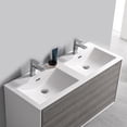 thumbnail image 5 of Fresca Catania 48" Glossy Ash Gray Wall Hung Modern Bathroom Cabinet with Integrated Double Sink, 5 of 8