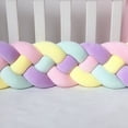 thumbnail image 1 of Almohada de cama trenzada de cuatro hebras con bolas de nudo largo tejidas, tira anticolisión para niños, 1 of 3