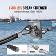 US Rigging Stainless Steel Wire-to-Rope Halyard Kit - 1/8" X 40' With Green Tracer, Dacron Rope For Sailboat, Yacht, Flagpole