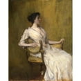 thumbnail image 2 of Thomas Wilmer Dewing 12x14 Gold Ornate Wood Frame and Double Matted Museum Art Print Titled - Lady in White (C.1901), 2 of 4