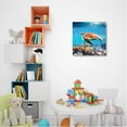 thumbnail image 3 of Bathroom Wall Art Sealife Turtle Picture Aquatic Animal Nature Photo Print on Canvas for Kids Room Blue Walls Decor 13.5x13.5, 3 of 6