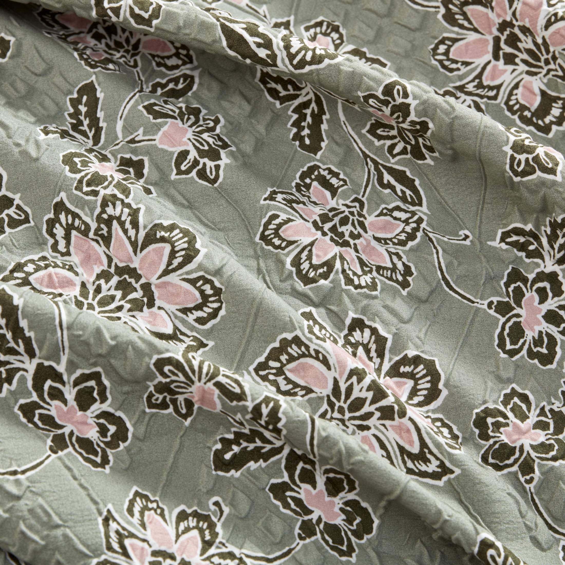 Jessica Simpson Botanical Embossed Sage Green Duvet Cover Set Queen/Full Size - 3 Piece Set
