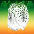 thumbnail image 1 of Ceisia Men's Loose Fit Waffle Knit Sweatshirt - St. Patrick's Day Gradient All-Over Print Green S Gifts, 1 of 1