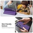 thumbnail image 5 of Allytech Galaxy S23 Wallet Case with Cards Holder, PU Leather RFID Blocking Shockproof Flip Cover Stand Anti-Scratch Retro Business Wallet Case for Samsung Galaxy S23 - Purple, 5 of 7