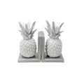 thumbnail image 1 of Sagebrook Home S/2 Polyresin 10"H Pineapple Bookends White/Silver, 1 of 3