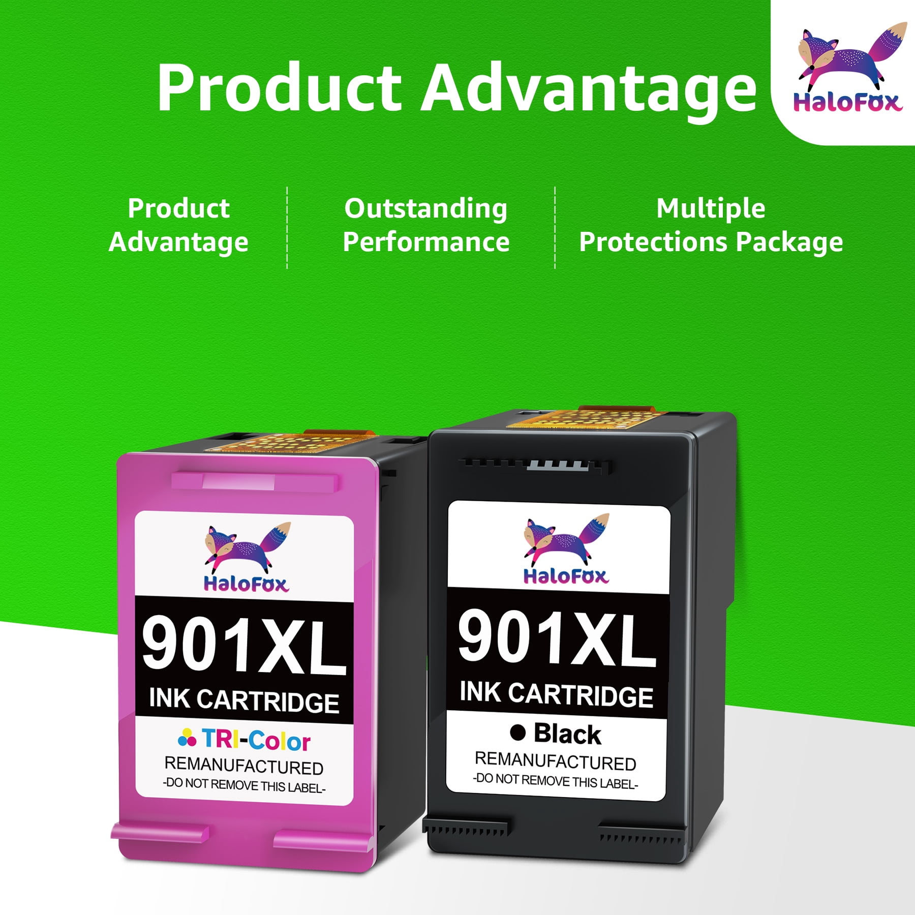 901XL Ink Black and Color Combo Pack 901 Printer Cartridge, Compatible for 901 Officejet 4500 J4680 (2 Pack)