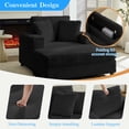 thumbnail image 3 of Mjkone Oversized Accent Chair with Ottoman for Living Room, Single Indoor Lounge Sofa Armchair with Storage Armrests and Ottoman,Dark Gray, 3 of 9