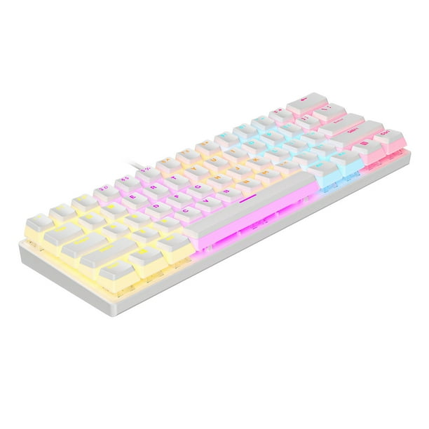 RGB Luminous Mechanical Keyboard 61 Keys Wired Keyboard Double Leather