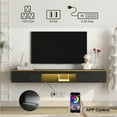 thumbnail image 2 of Aukfa Floating TV Stand Wall Mounted for TVs up to 75" with LED Light APP Control & Power Outlet,Black, 2 of 7