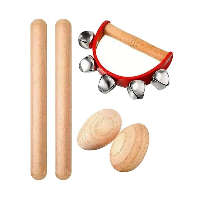Wooden Music Educational Set Problem Solving Skills Early Learning Percussion 3pcs