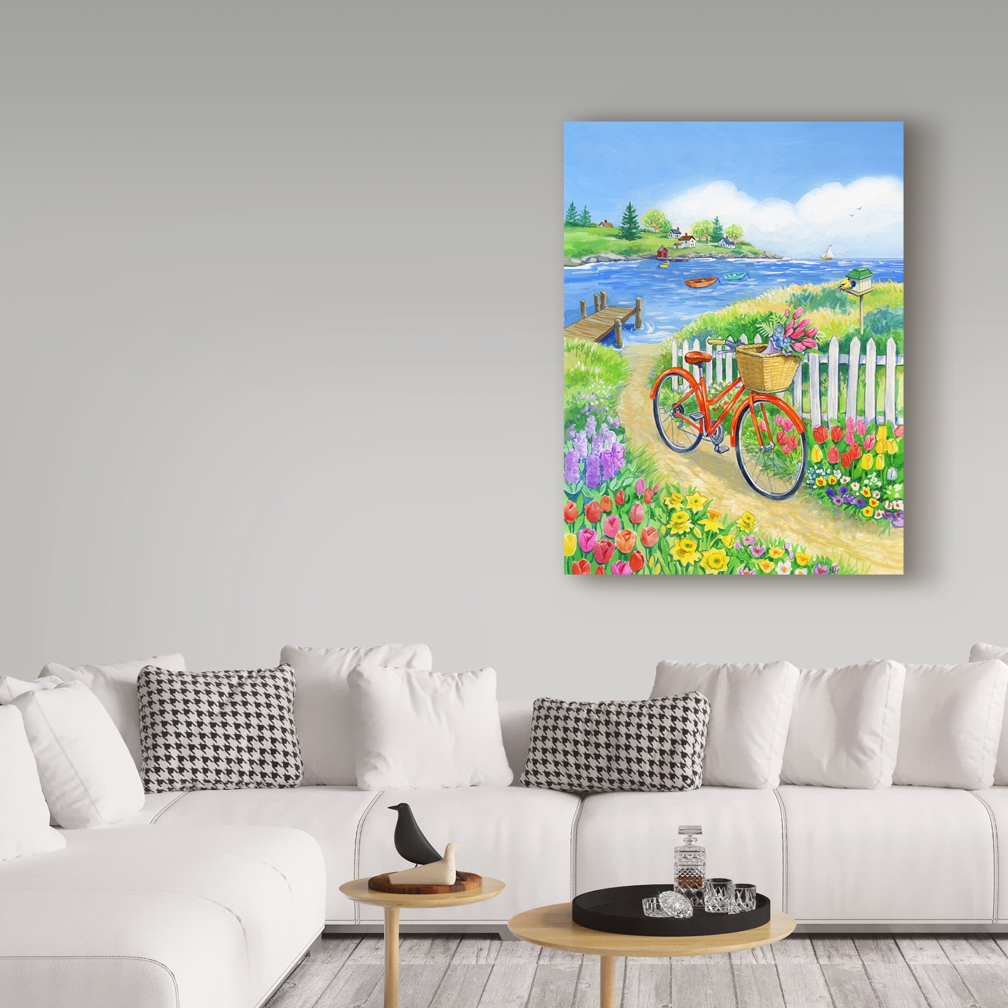 Trademark Fine Art 'Bike Path In Spring' Canvas Art by Geraldine Aikman