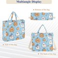thumbnail image 6 of FORMRS Womens Corduroy Tote Bag Crossbody Shoulder Handbag with Pocket, Blue Halloween Ghosts, 6 of 7