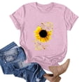 thumbnail image 6 of XMHJSMD Tshirts Shirts for Women Women's Sunflower Printed T Shirt Short Sleeved Summer Pattern Casual Shirt T Shirt Top(Pink,Xl), 6 of 8