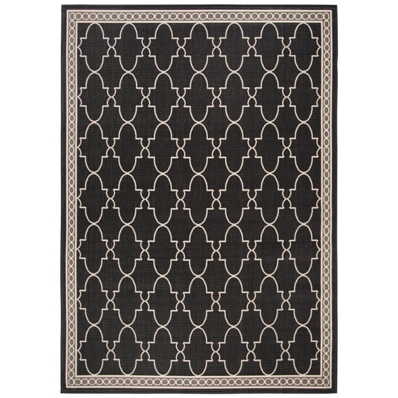 SAFAVIEH Courtyard Ayden Chevron Indoor/Outdoor Area Rug, 2'7" x 5', Black/Beige