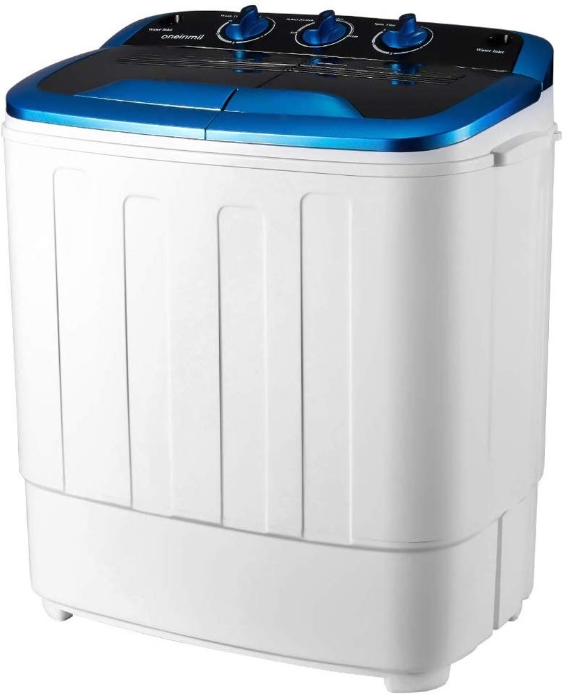 Erommy Portable Mini Compact Twin Tub Washing Machine w/Wash and Spin Cycle, 16lbs 2IN1 Washer