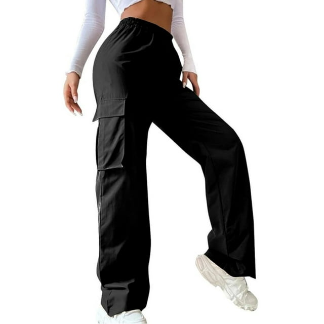 Pantalones casuales de cintura alta para mujer, estilo Hip Hop, ropa de calle para niñas, pantalones cargo