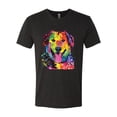 thumbnail image 3 of Smiling Dog | Colorful Neon Golden Retreiver | Dean Russo Art Animal Lover Mens Premium Tri Blend T-Shirt, Vintage Black, XX-Large, 3 of 6