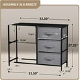 thumbnail image 2 of WOLEGEDO Dresser with 5 Drawers - Chest Organizer Unit with Steel Frame Wood TopHandle Easy Pull Fabric Bins for Clothes - Storage Furniture 11.9"D x 33.5"W x 27.6"H (5 Drawers) Black, 2 of 6