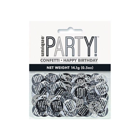 Unique Party Foil Glitz 100th Birthday Confetti