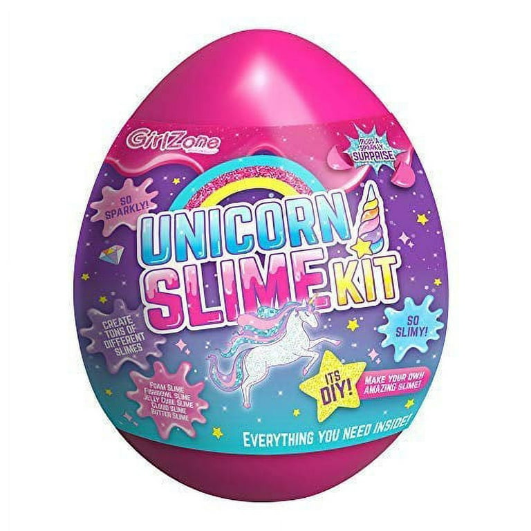 GirlZone Unicorn Egg Sparkly Surprise Slime Kit for Kids, Everything in One  Egg to Create Lots of Different Slimes! Great Gift for Girls, Easter Gift 