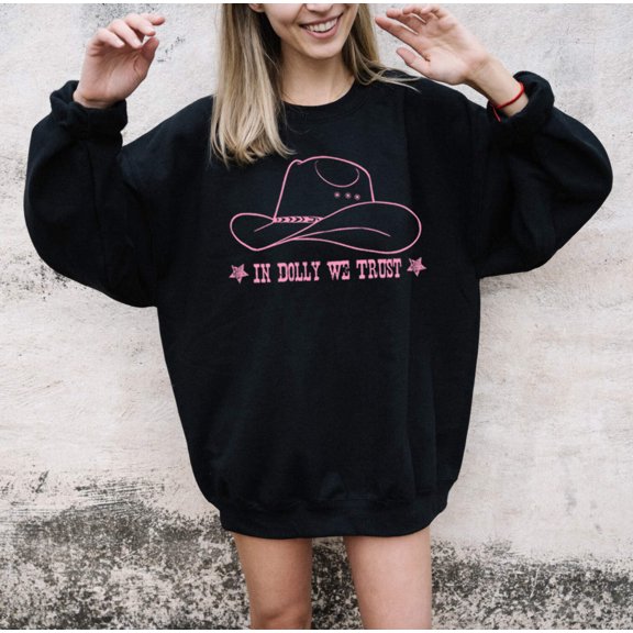 IN DOLLY WE TRUST Graphic Unisex Fleece Pullover