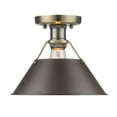 thumbnail image 1 of Golden Lighting 3306-FM AB-RBZ Orwell PW Flush Mount, Gold - Rubbed Bronze Shade, 1 of 1