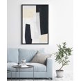 thumbnail image 4 of IDEA4WALL Framed Canvas Art Wall Decor Black, White and Biege Color Block Abstract Brushstroke Oil Painting Minimalism Decorative Elements for Dorm Home Office - 24"x36", 4 of 4