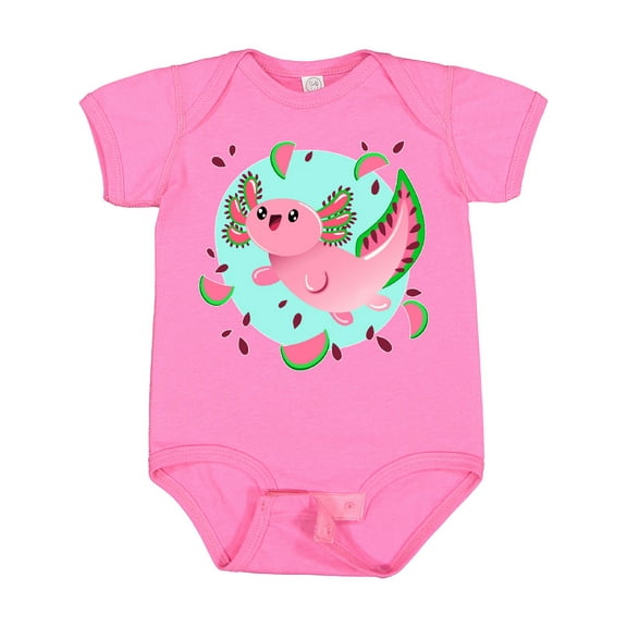 Inktastic Watermelon Axolotl Boys or Girls Baby Bodysuit