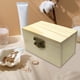 thumbnail image 5 of Caja de madera sin terminar, caja de madera simple, estuche para joyas, caja de madera portátil para joyas Tapa plana, 5 of 8