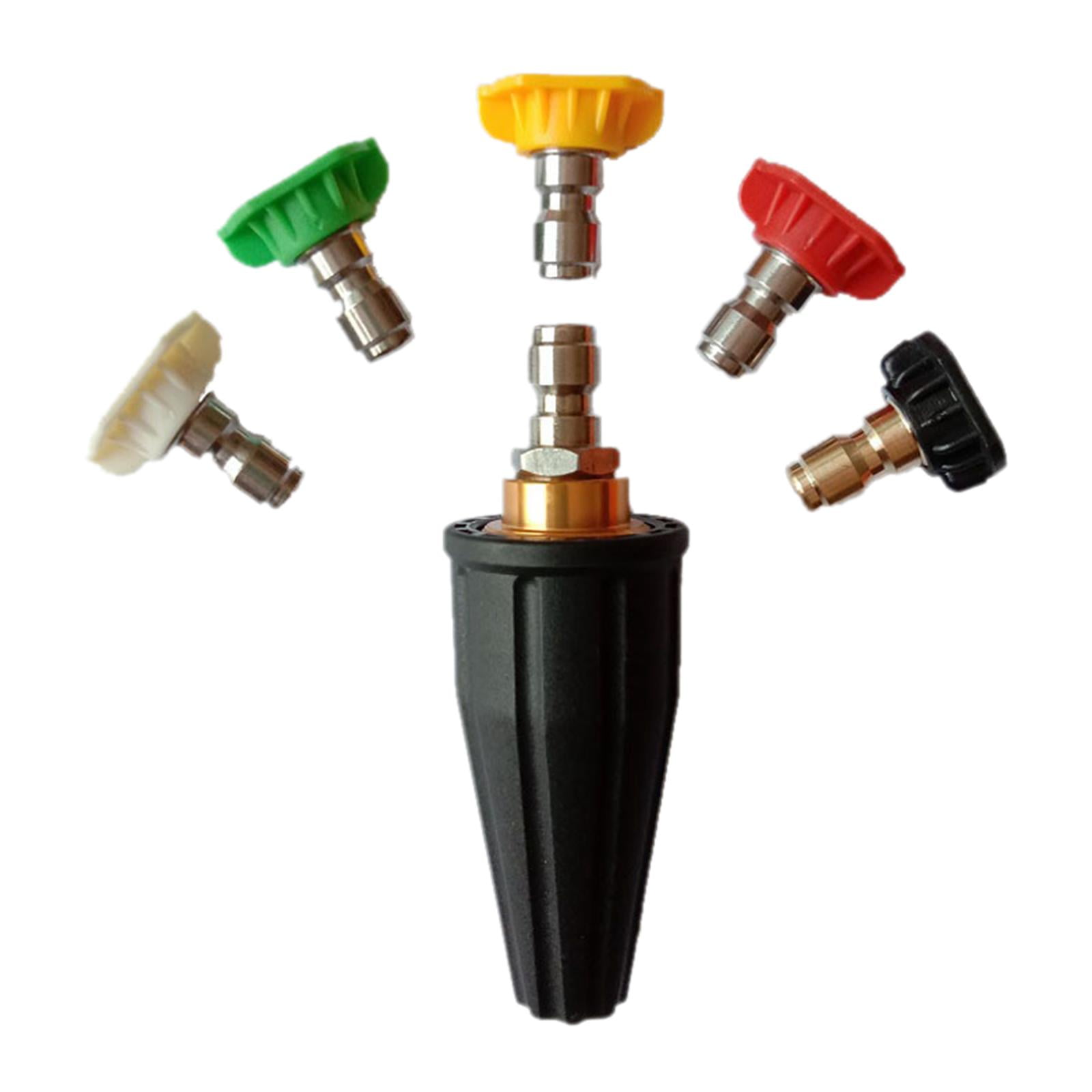 Fzaqwen Turbo Nozzle for Pressure Washers 3.0 GPM Rotating Nozzle with 5 Tips 0,15,25,40 Degrees,Soap Nozzle and 5 tips