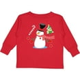 thumbnail image 3 of Inktastic Top Hat Snowman with Christmas Tree and Candy Cane Boys or Girls Long Sleeve Toddler T-Shirt, 3 of 5