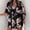 Black, variant on Women's Casual Tennis Dress 1 Womens Floral Neck Knot Front A Line Short Dress Red S