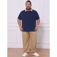 thumbnail image 2 of DARING DIVA Men's Contrast Collar Short Sleeves Breathable Polo Shirts 2XL Dark Blue, 2 of 6