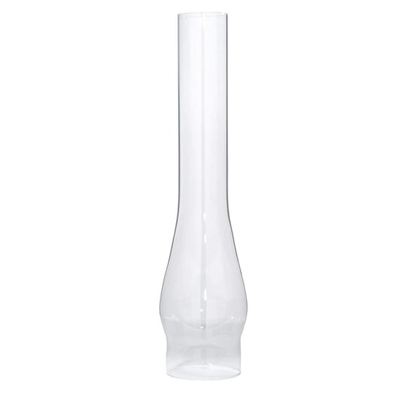 B&P Lamp 3 Inch Base by 14 Inch Tall Clear Glass Oil and Kerosene Lamp Chimney