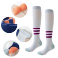 thumbnail image 3 of Calcetines deportivos hasta la rodilla celeste blanco marino, 3 of 5