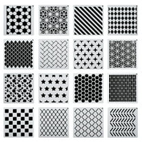 Geometry Painting Stencils, 16 Pack Paint Stencils Reusable Painting Template Stencil for Drawing, White