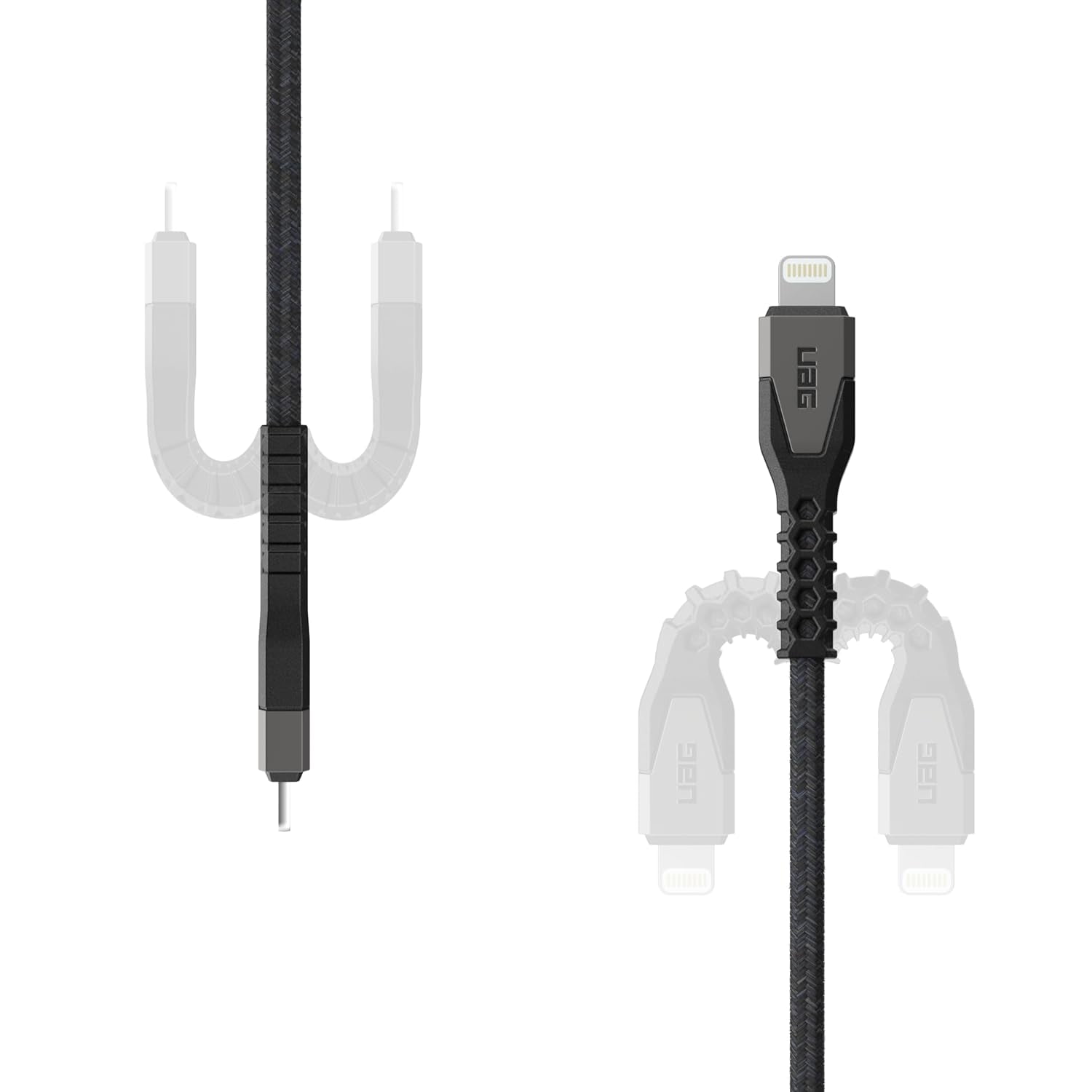 UAG Rugged Kevlar Power Cable USBC to Lightning 5ft/1.5m 30W MFi Certified Reinforced Fast Charging Cable Compatible with iPhone 14 Pro Max, 14 Pro, 14 Plus, 14, Black/Gray by URBAN ARMOR GEAR