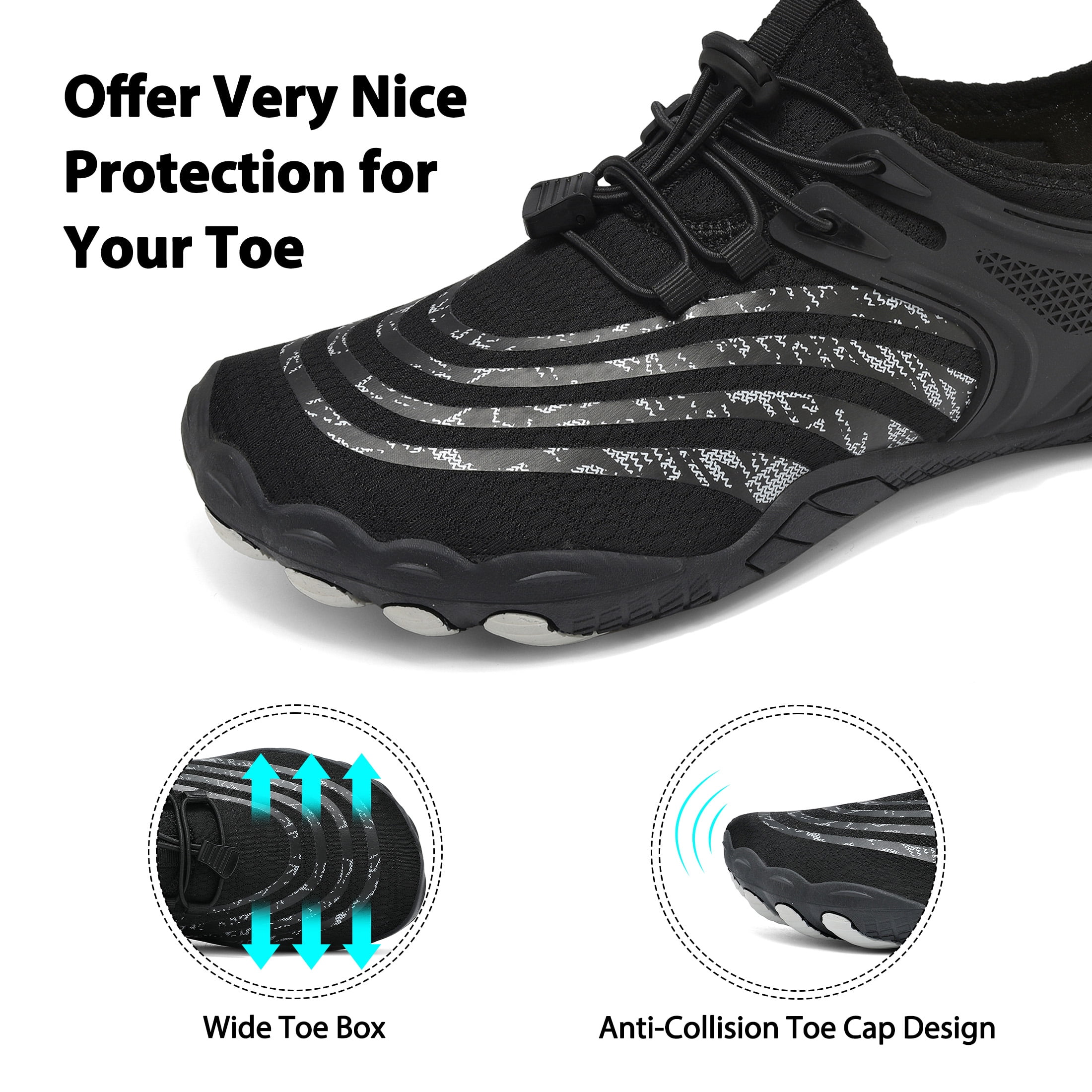 Water Shoes for Women Men Wide Toe Box Quick Dry Barefoot Sport Shoes Lightweight Non Slip Hiking Shoes for Swimming Beach Walking Surfing Yoga