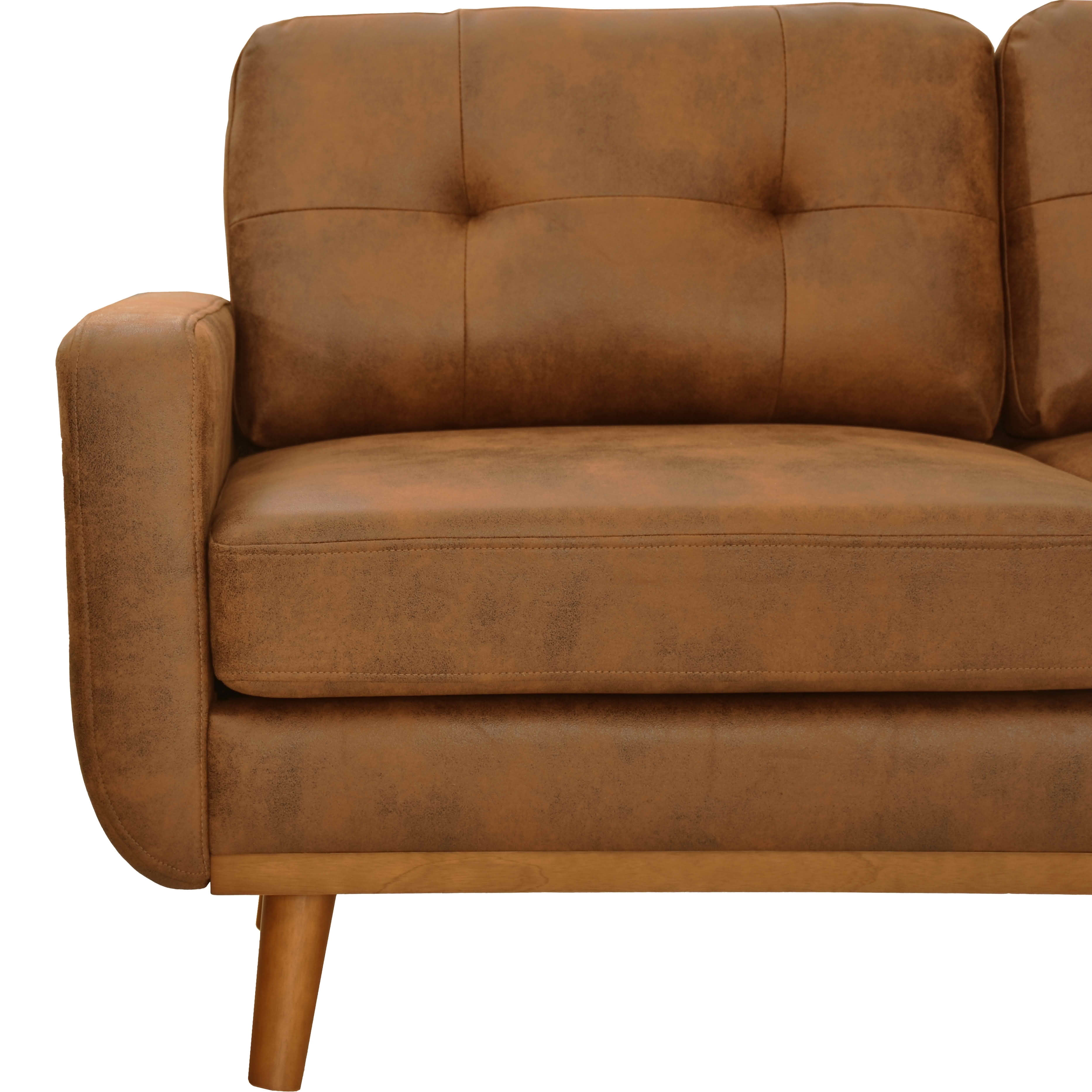 MAYEERTY 65" Modern Minimalist Two‑Seater Loveseat Sofa, Breathable Foil Fabric Upholstered Couch with Solid Wood Legs, Diamond Quilted Backrest for Living Room