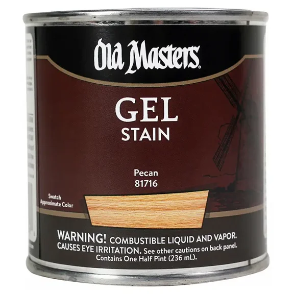 1/2 pt Old Masters 81716 Pecan Gel Stain Oil-Based Stain