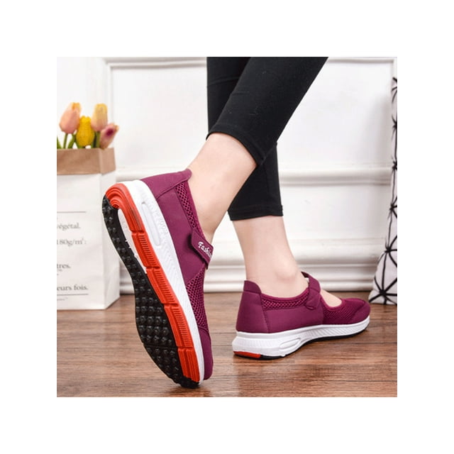 Woobling Chaussures Décontractées pour Femmes Bout Rond Espadrilles à Enfiler Chaussures de Marche Respirantes Jogging Violet 7