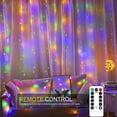 thumbnail image 2 of Guirnalda de luces LED USB para cortina, 300 luces LED de 3 m x 3 m, 8 modos de iluminación, ideal para decoración de ventanas, Navidad, bodas, cumpleaños, hogar y patio. Resistente al agua IP65., 2 of 5
