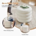 thumbnail image 5 of Zesthouse 19.5" Wide Round Storage Ottoman, Velvet Tufted Ottoman Footstool for Living Room Bedroom, White, 5 of 10