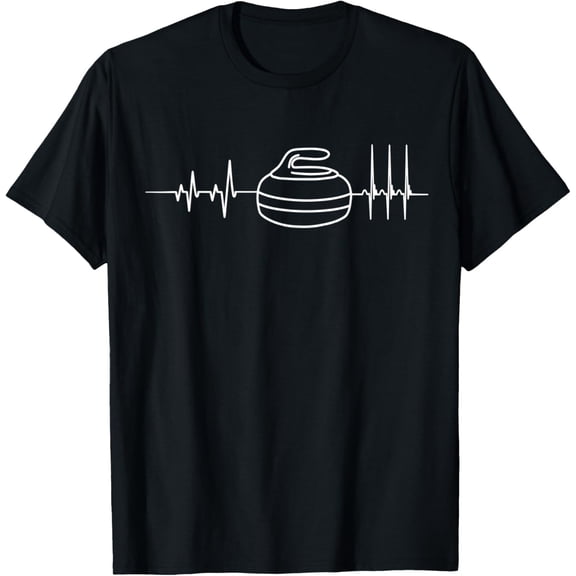 Curling heartbeat curler Winter ice Sports lover Curling T-Shirt