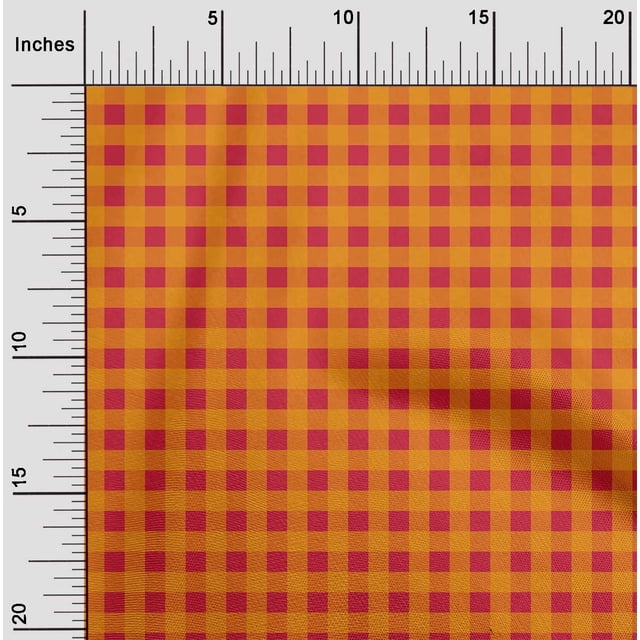 oneOone Cotton Flex Fabric Gingham Check Print Fabric BTY 40 Inch Wide
