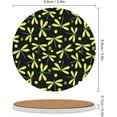thumbnail image 3 of SKYSONIC Round Drink Coasters 6 Pcs Watercolor Yellow and Green Dragonfly Absorbent Ceramic Coaster with Cork Base for Coffee Cups for Home Decor, 3 of 6