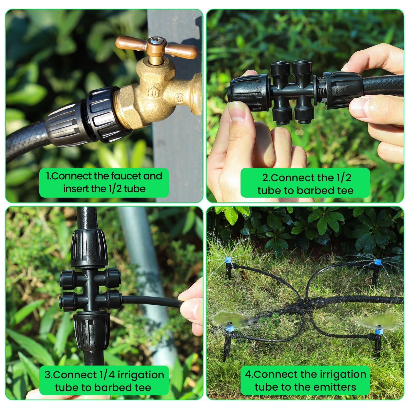 230FT Drip Irrigation System Kit Automatic Garden Watering System with Adjustable Nozzles Sprinklers for Garden Greenhouse Lawn